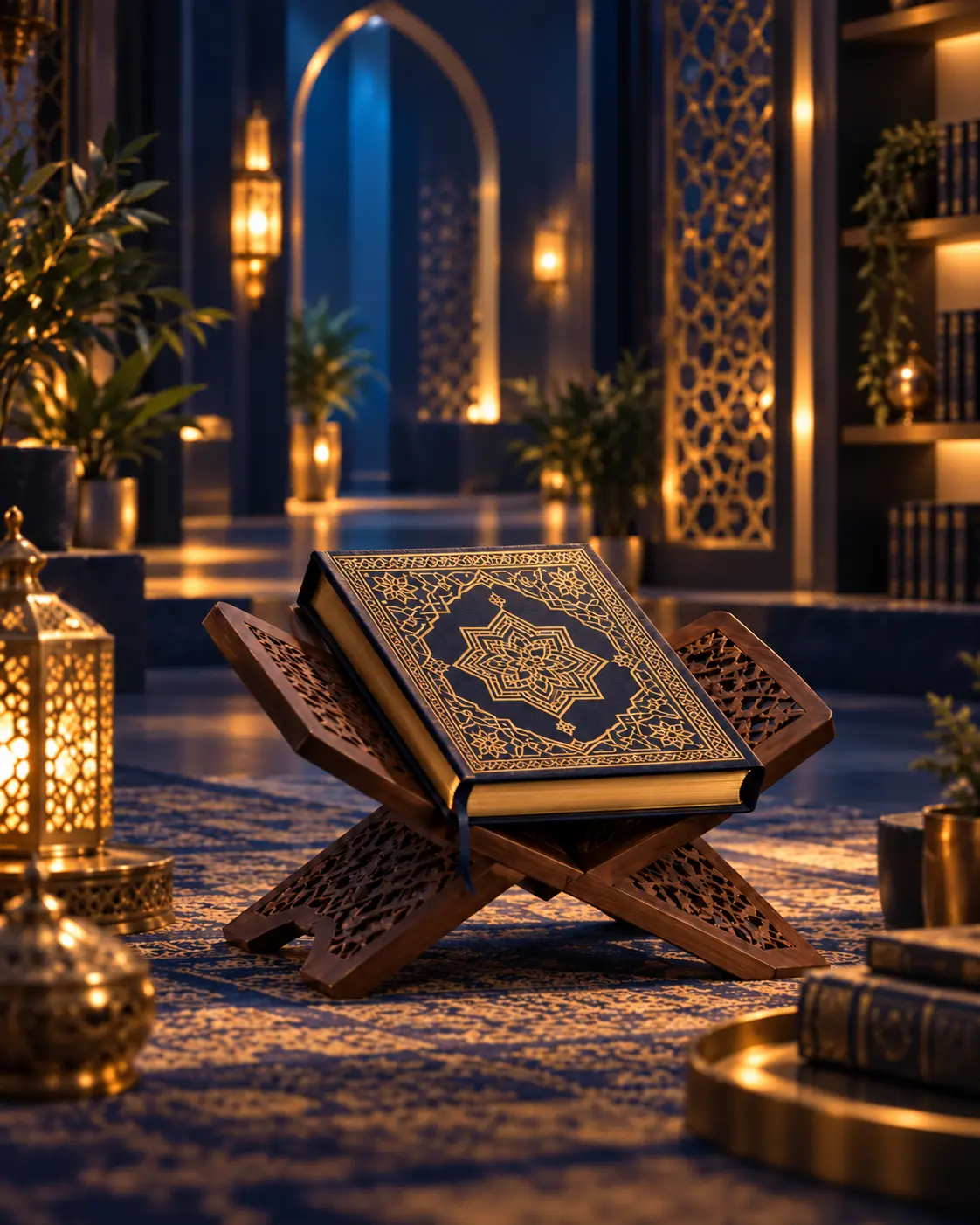 Al-Quran di atas rehal dalam ruang bacaan kontemporari